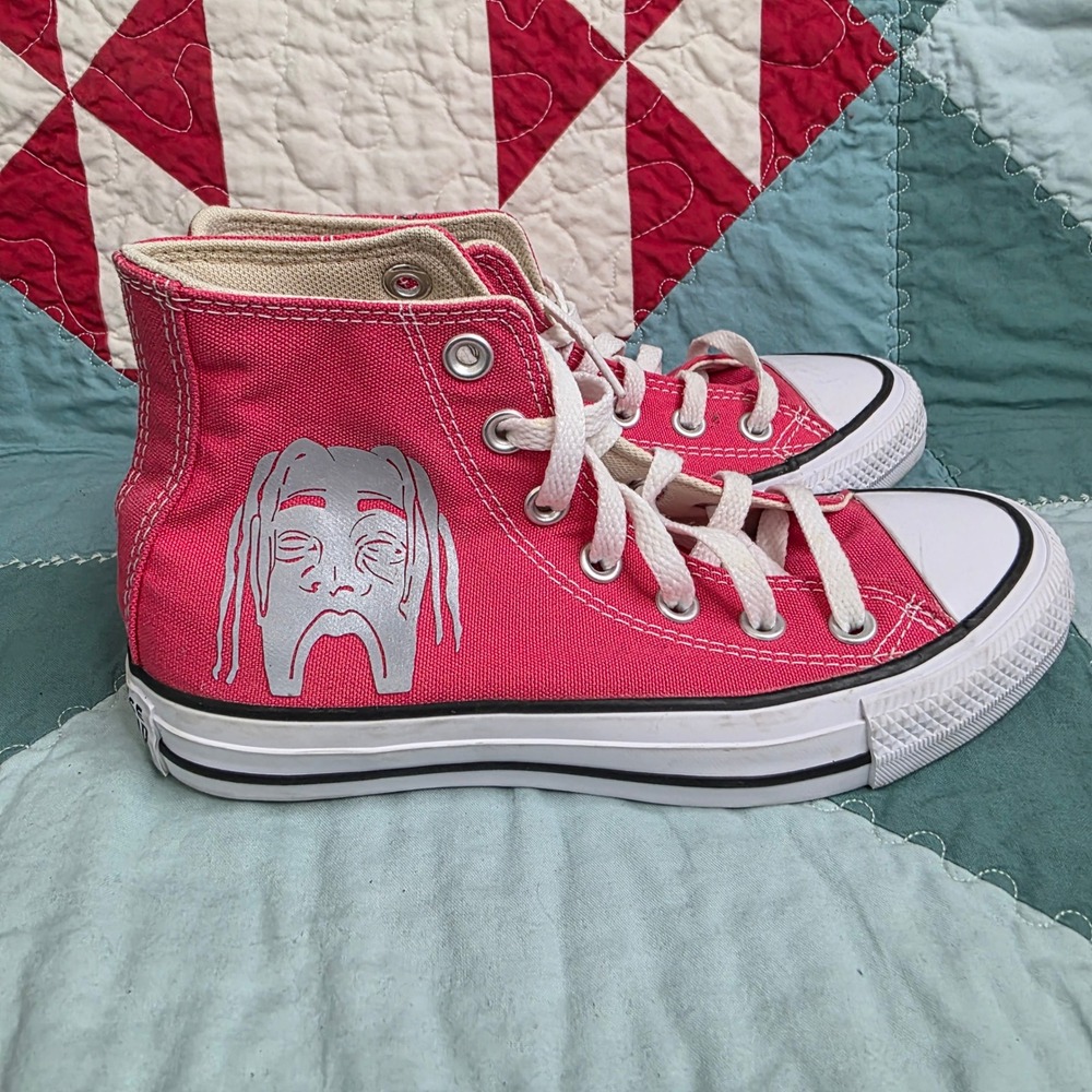 Converse Chuck Taylor Custom High Top Pink Travis Scott Wish You Were Here M3 W5 - Picture 6 of 10